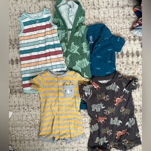 Carters lot of 12m summer rompers one piece outfits